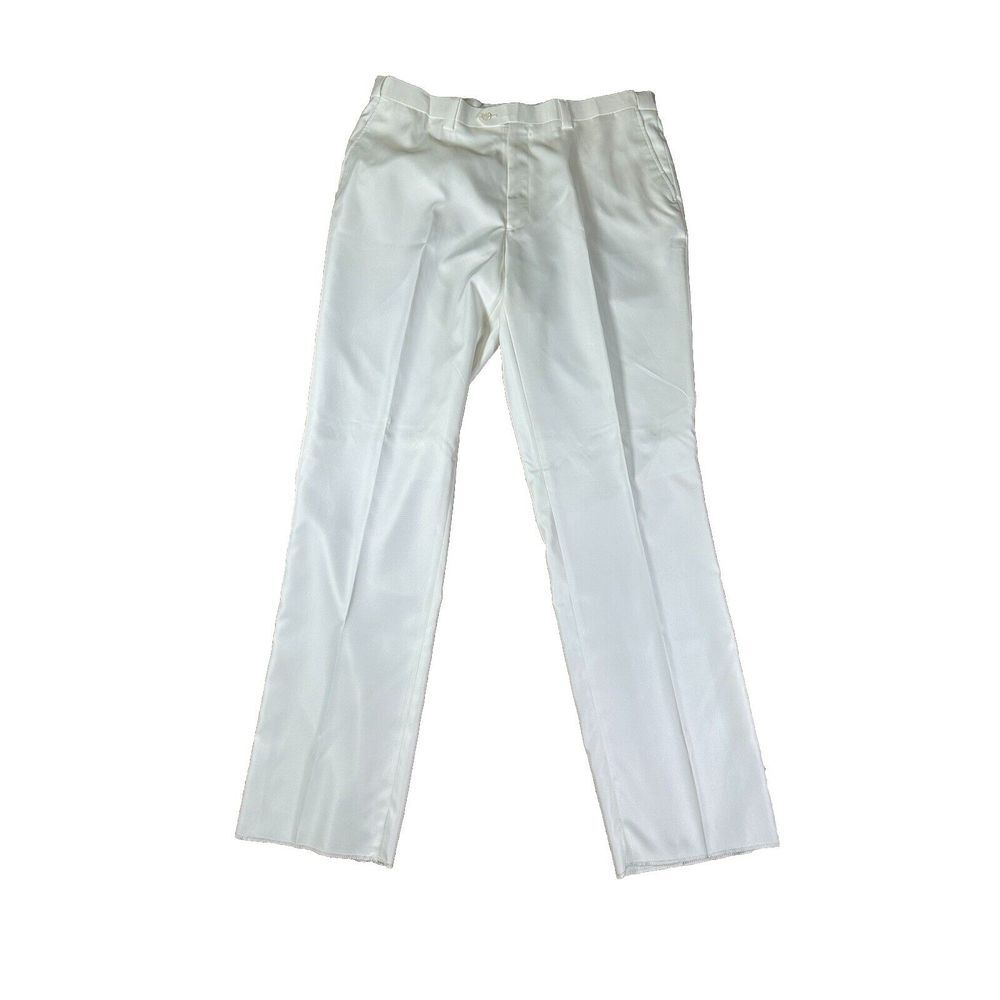 Blu Martini Men's Size 42 Long Fit Raw hem Dress Pants NWOT, Ivory